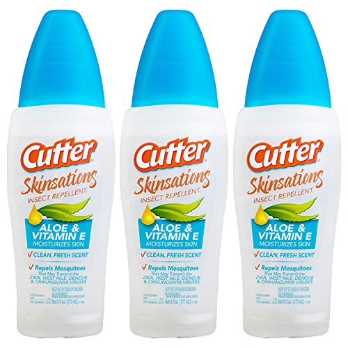 Cutter Skinsations Insect Repellent 6oz Pump Aloe & Vitamin-E (3 Pack)