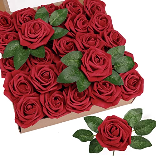 Red Fake Roses - Foam Artificial Flowers for DIY Wedding Bouquets