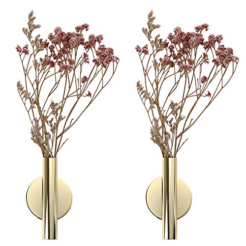 Metal Wall Flower Vase Tube with Sticker