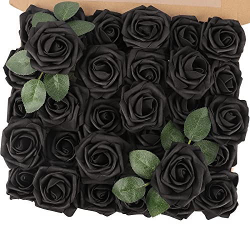 MACTING Black Roses Artificial Flowers