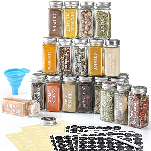AOZITA Glass Spice Jars with Labels