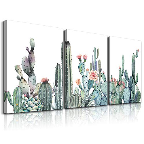 Green plants Succulent cactus flower painting Canvas Prints