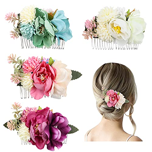 Artificial Flower Metal Hair Clips