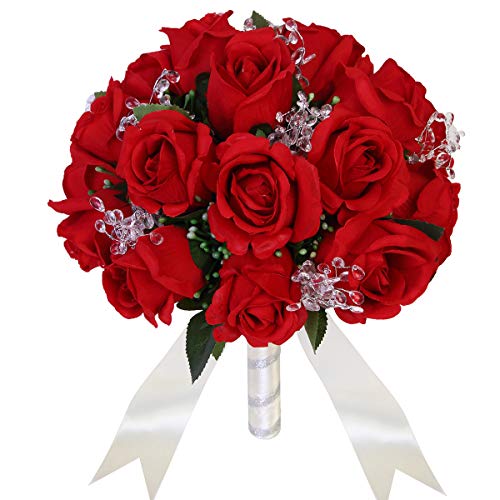 Aivanart Wedding Bouquet Crystal Silk Roses