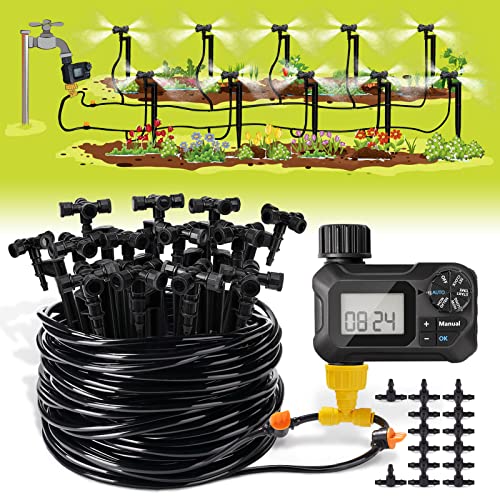 HIRALIY Automatic Drip Irrigation Kit with Garden Timer