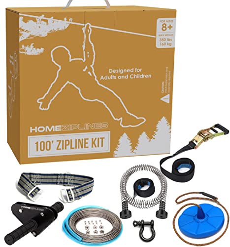 HomeZiplines Zip Line for Backyard Kids and Adults Kit