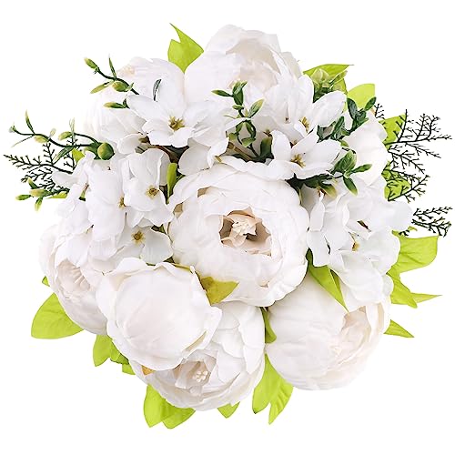 Luyue Artificial White Peony Flowers