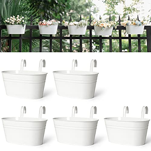 Metal Iron Hanging Flower Pots for Railing Fence