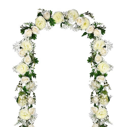 Silk Peony White Flower Garland