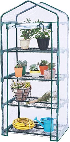 Worth Garden Mini Greenhouse - Portable Gardening Shelves with PVC Cover