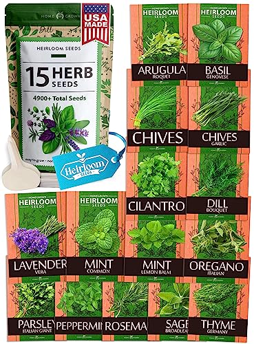 15 Culinary Herb Seeds - Heirloom & Non GMO