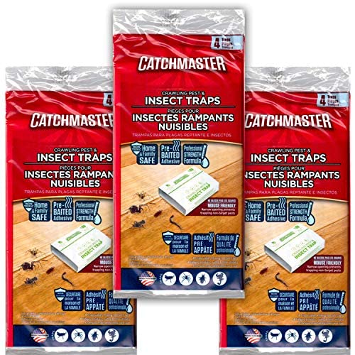 Catchmaster Mouse Glue Trap - 3 Pack 4 Count (12 Traps Total)