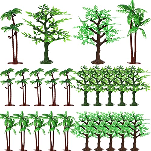 Mini Toy Jungle Trees Figurines with Base