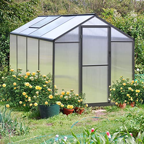 VEIKOU 8'x6' Heavy-Duty Polycarbonate Aluminum Greenhouse Kit