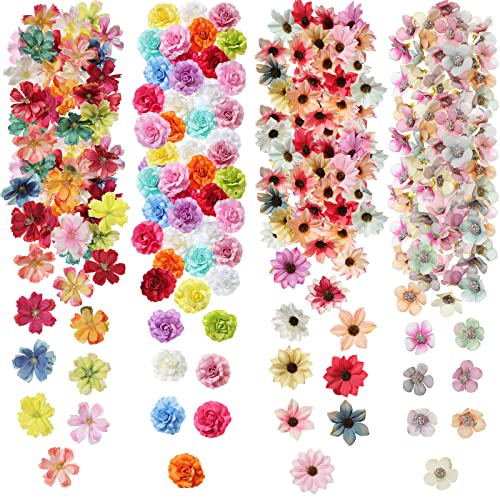 Mini Silk Flower Heads for Crafts and Decorations