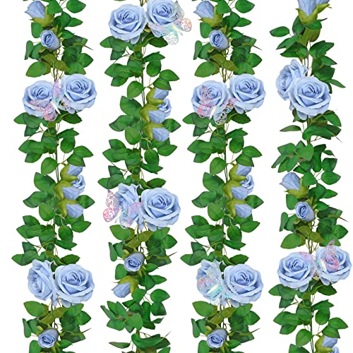 Yastouay Blue Flower Garland with Butterfly