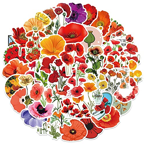 Poppies Aesthetic Cute Cartoon Flowers Stickers