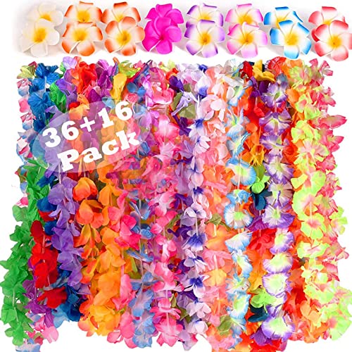 Hawaiian Luau Party Supplies with Hawaiian Leis and Flower Hair Clips