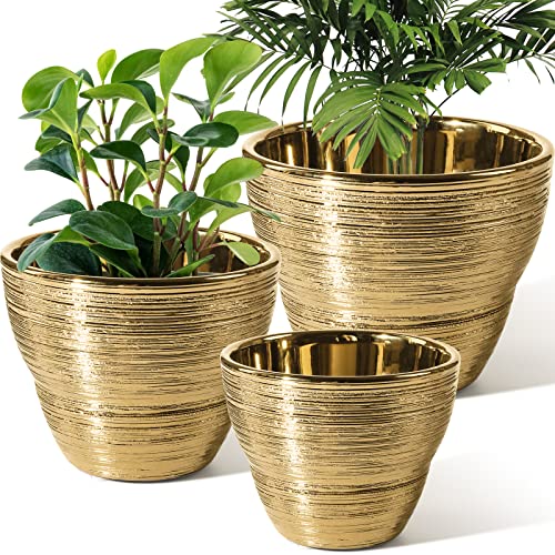 JOFAMY Gold Planters Houseplant Pots