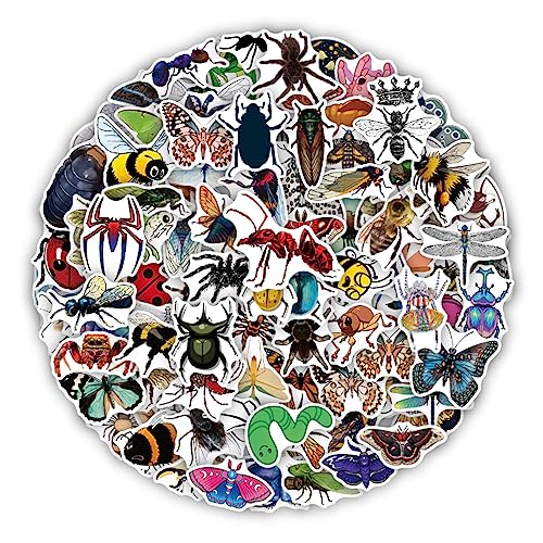 100PCS Cute Insect Stickers for Laptop and More
