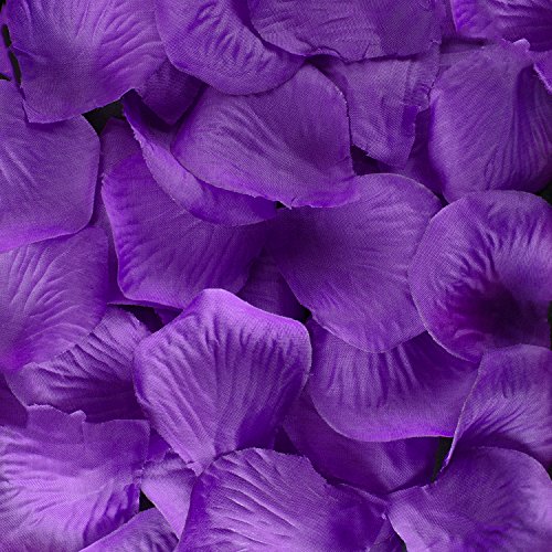 Silk Fabric Flower Mini Rose Petals for Weddings (Purple)
