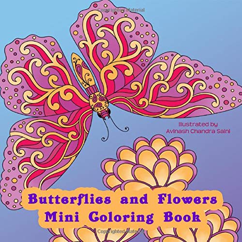 Mini Coloring Book: Butterflies and Flowers