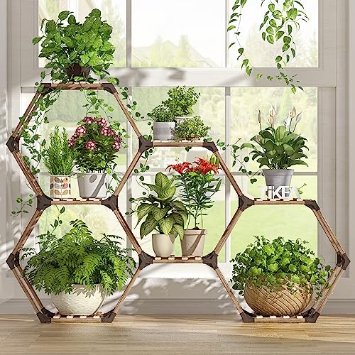 Tikea Multi-tiered Wooden Plant Stand