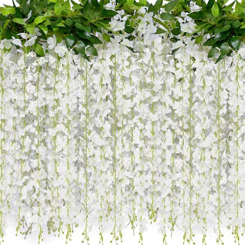 JACKYLED Artificial Wisteria Hanging Flowers