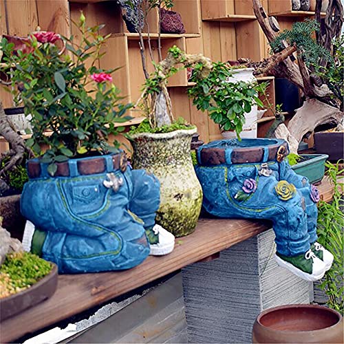 YIlanglang Denim Pants Flower Pot Decoration