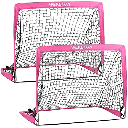 Kids Soccer Goal Set - Portable and Foldable Practice Mini Soccer Goals with Carry Case