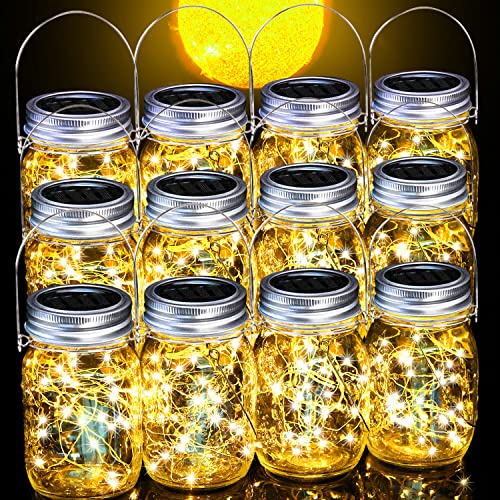 Cooo Crystal Glass Lanterns Sets Solar Powered Mason Jar Lights