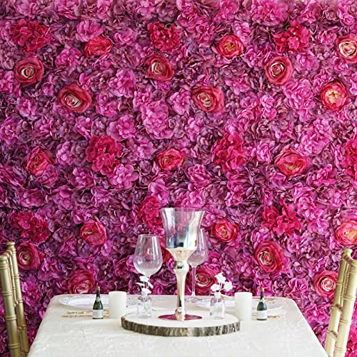 Lifelike Assorted Silk Flower Wall Mats Panel - Violet/Purple