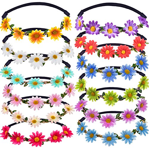 Multicolor Flower Crown Headbands for Festival Wedding Party