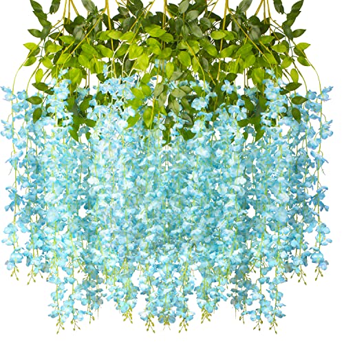 Artificial Wisteria Vine Ratta Hanging Flower