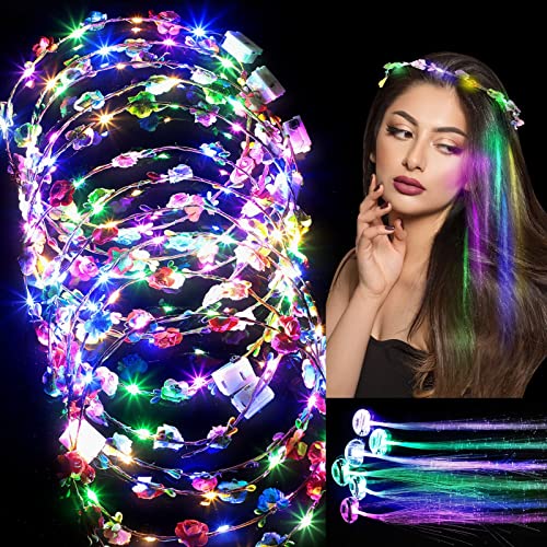 LED Flower Crown Headband and Hair Sets