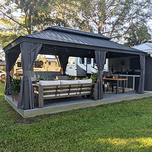 Purple Leaf Hardtop Gazebo Aluminum Gazebo with Double Roof