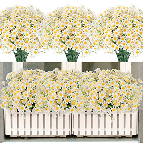 Fake Plastic Daisies Flowers for Outdoor Decorations