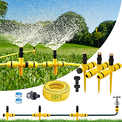 360° Rotation Lawn Sprinkler System Kit with Hose - Convenient and Versatile